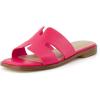 imageCUSHIONAIRE Voyage Cutout Strap Slides for Women Slip On Summer Flats Trendy Footwear Comfortable Vacation Style Sandals for Women 2025Fuchsia