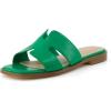 imageCUSHIONAIRE Voyage Cutout Strap Slides for Women Slip On Summer Flats Trendy Footwear Comfortable Vacation Style Sandals for Women 2025Kelly Green