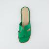 imageCUSHIONAIRE Voyage Cutout Strap Slides for Women Slip On Summer Flats Trendy Footwear Comfortable Vacation Style Sandals for Women 2025Kelly Green