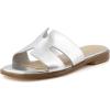 imageCUSHIONAIRE Voyage Cutout Strap Slides for Women Slip On Summer Flats Trendy Footwear Comfortable Vacation Style Sandals for Women 2025Silver