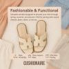 imageCUSHIONAIRE Voyage Cutout Strap Slides for Women Slip On Summer Flats Trendy Footwear Comfortable Vacation Style Sandals for Women 2025Tan