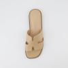 imageCUSHIONAIRE Voyage Cutout Strap Slides for Women Slip On Summer Flats Trendy Footwear Comfortable Vacation Style Sandals for Women 2025Tan