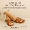 imageCUSHIONAIRE Voyage Cutout Strap Slides for Women Slip On Summer Flats Trendy Footwear Comfortable Vacation Style Sandals for Women 2025Whiskey