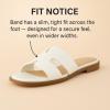 imageCUSHIONAIRE Voyage Cutout Strap Slides for Women Slip On Summer Flats Trendy Footwear Comfortable Vacation Style Sandals for Women 2025White