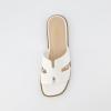 imageCUSHIONAIRE Voyage Cutout Strap Slides for Women Slip On Summer Flats Trendy Footwear Comfortable Vacation Style Sandals for Women 2025White