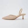 imageCUSHIONAIRE Womens Affair Rhinestone Mesh Kitten Heel Slingback Pumps Memory Foam Wide Widths AvailableNude Embellish