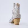 imageCUSHIONAIRE Womens Bravo Rhinestone Western Boots with Memory Foam Sparkly Cowboy Ankle BootiesSilver