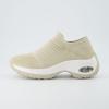 imageCUSHIONAIRE Womens Breeze Stretch Knit Slip on Sneaker Memory Foam ampamp LiteSole TechnologyTaupeWhite