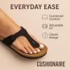 imageCUSHIONAIRE Womens Leah Cork Footbed Sandal With ComfortBlack Nappa
