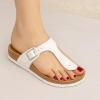 imageCUSHIONAIRE Womens Leah Cork Footbed Sandal With ComfortWhite