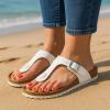 imageCUSHIONAIRE Womens Leah Cork Footbed Sandal With ComfortWhite