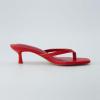 imageCUSHIONAIRE Womens Miami Kitten heel thong sandals Memory Foam Wide Widths Available Smooth Red 85