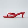 imageCUSHIONAIRE Womens Miami Kitten heel thong sandals Memory Foam Wide Widths Available Smooth Red 85