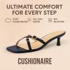 imageCUSHIONAIRE Womens Milan Kitten Heel Sandals Memory Foam Wide Widths AvailableBlack