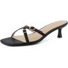 imageCUSHIONAIRE Womens Milan Kitten Heel Sandals Memory Foam Wide Widths AvailableBlack