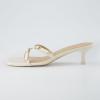 imageCUSHIONAIRE Womens Milan Kitten Heel Sandals Memory Foam Wide Widths AvailableCream