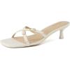 imageCUSHIONAIRE Womens Milan Kitten Heel Sandals Memory Foam Wide Widths AvailableCream