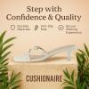 imageCUSHIONAIRE Womens Milan Kitten Heel Sandals Memory Foam Wide Widths AvailableCream