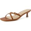 imageCUSHIONAIRE Womens Milan Kitten Heel Sandals Memory Foam Wide Widths AvailableWhiskey