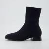 imageCUSHIONAIRE Womens Russel Knit Ankle Boot with Block Heel Memory Foam Wide Widths AvailableKnit Black