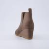 imageCUSHIONAIRE Womens Tito Wedge Bootie  Soft Vegan Suede Memory Foam Wide Width AvailableTaupe