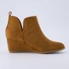 imageCUSHIONAIRE Womens Tito Wedge Bootie  Soft Vegan Suede Memory Foam Wide Width AvailableWhiskey