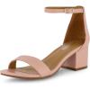 imageCUSHIONAIRE Alba Mid Block Heel Dress Shoes for Women  Open Toe Ankle Strap Heeled Womens Sandals with Memory Foam ComfortBlush