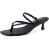 imageCUSHIONAIRE Madrid Kitten Heel Square Toe Womens Sandals  Comfortable Dressy Strappy Heels Sandals for Women Wide Widths AvailableBlack