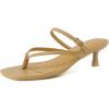 imageCUSHIONAIRE Madrid Kitten Heel Square Toe Womens Sandals  Comfortable Dressy Strappy Heels Sandals for Women Wide Widths AvailableLt Tan