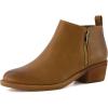 imageCUSHIONAIRE Taco Womens Ankle Bootie  Low Heel Ankle Boots for Women with Memory Foam Comfort Side Zipper and Wide Widths AvailableChestnut Smooth