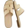 imageCUSHIONAIRE Voyage Cutout Strap Slides for Women Slip On Summer Flats Trendy Footwear Comfortable Vacation Style Sandals for Women 2025Raffia