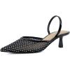 imageCUSHIONAIRE Womens Affair Rhinestone Mesh Kitten Heel Slingback Pumps Memory Foam Wide Widths AvailableBlack Embellish