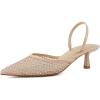 imageCUSHIONAIRE Womens Affair Rhinestone Mesh Kitten Heel Slingback Pumps Memory Foam Wide Widths AvailableNude Embellish