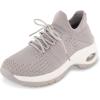 imageCUSHIONAIRE Womens Blaze Stretch Knit Slip on lace Sneaker Memory Foam ampamp LiteSole TechnologyGreyWhite