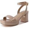 imageCUSHIONAIRE Womens Cherry platform dress sandal Memory Foam and Wide Widths AvailableNude Patent