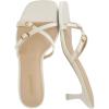 imageCUSHIONAIRE Womens Milan Kitten Heel Sandals Memory Foam Wide Widths AvailableCream