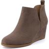 imageCUSHIONAIRE Womens Tito Wedge Bootie  Soft Vegan Suede Memory Foam Wide Width AvailableTaupe