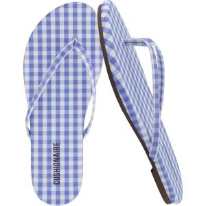 imageCUSHIONAIRE Cruise Flip Flops for Women Footwear  Vacation Beach Essentials  Casual Summer Sandals for Women with Wide WidthBlue White