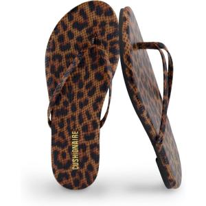 imageCUSHIONAIRE Cruise Flip Flops for Women Footwear  Vacation Beach Essentials  Casual Summer Sandals for Women with Wide WidthLeopard Smooth