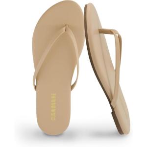imageCUSHIONAIRE Cruise Flip Flops for Women Footwear  Vacation Beach Essentials  Casual Summer Sandals for Women with Wide WidthNude Smooth