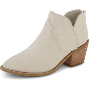 imageCUSHIONAIRE Rodeo Pointed Toe Cowgirl Boots  Sleek Profile Western Cowboy Boots for Women with Secure Back ZipperIvory