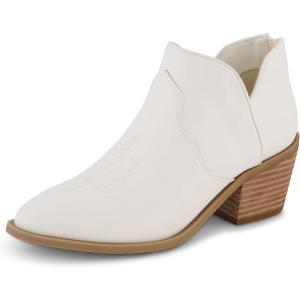 imageCUSHIONAIRE Rodeo Pointed Toe Cowgirl Boots  Sleek Profile Western Cowboy Boots for Women with Secure Back ZipperWhite