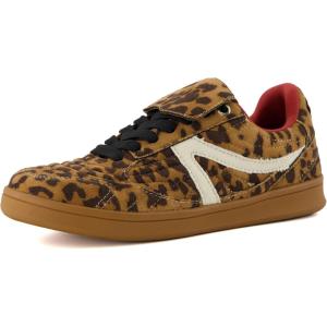 imageCUSHIONAIRE Womens Astro Retro Sneaker LaceUp Design Memory Foam Wide Widths AvailableLeopard Microsuede