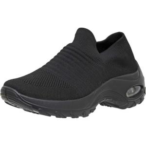 imageCUSHIONAIRE Womens Breeze Stretch Knit Slip on Sneaker Memory Foam ampamp LiteSole TechnologyBlackBl