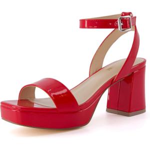 imageCUSHIONAIRE Womens Cherry platform dress sandal Memory Foam and Wide Widths AvailableRed Patent