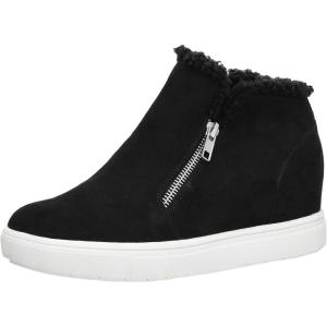 imageCUSHIONAIRE Womens Heaven Hidden Wedge Faux Shearling Sneaker Memory FoamBlack