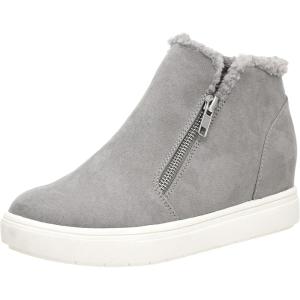 imageCUSHIONAIRE Womens Heaven Hidden Wedge Faux Shearling Sneaker Memory FoamGrey