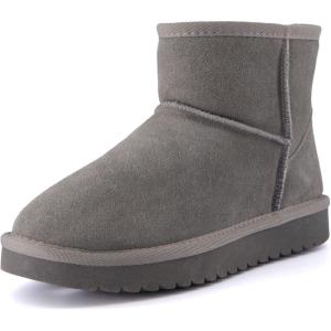 imageCUSHIONAIRE Womens Hipster pull on boot Memory FoamGrey Vegan Suede