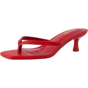 imageCUSHIONAIRE Womens Miami Kitten heel thong sandals Memory Foam Wide Widths Available Smooth Red 85