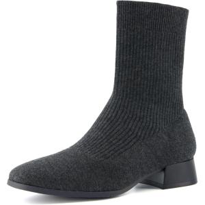 imageCUSHIONAIRE Womens Russel Knit Ankle Boot with Block Heel Memory Foam Wide Widths AvailableKnit Gray